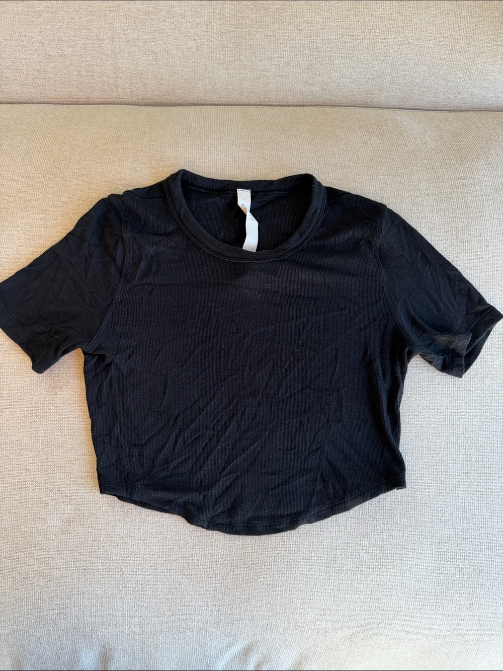 lululemon athletica Black Short-Sleeve Crop Top